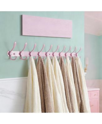 Stainless Steel 38" Long 10-Tri-Heavy Duty Coat Rack Pink