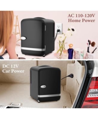 Retro Mini Fridge, Compact Refrigerator with 4L Capacity/6 Cans Cooler & Warmer, Removable Shelf for Skincare, Beverages, Cosmetics