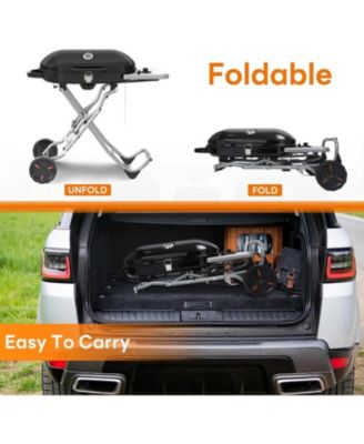 Portable Propane Gas Grill, 15,000 BTU Foldable Outdoor Grill with 348 Sq. In.
