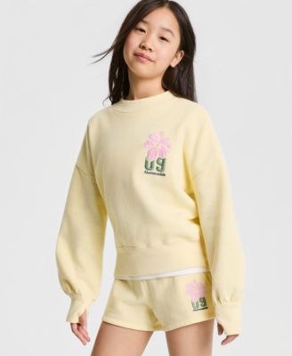 Girls' 5-16 Fashion Fleece Crewneck Sweatshirt