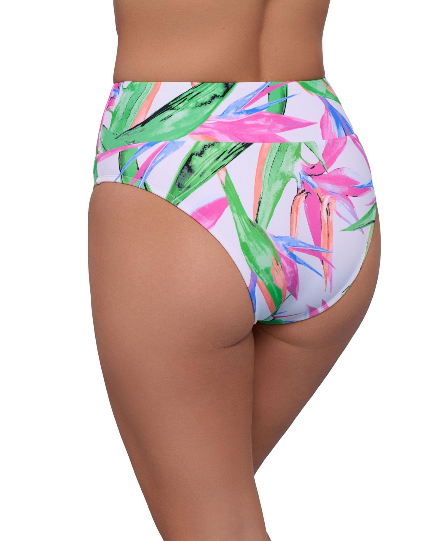 Women's Smoothing and Sculpting Ultra-Banded High-Waist Swimsuit Bikini Bottoms