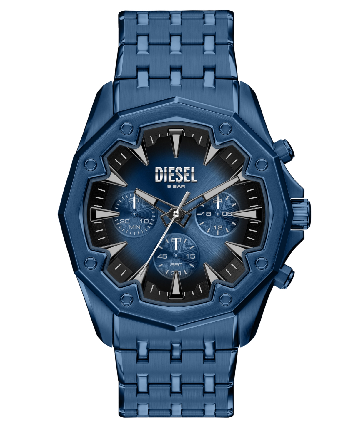 Diesel Men's Stinger Quartz Chronograph Blue Stainless Steel Watch, 46mm