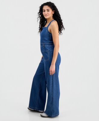 Juniors' Square-Neck Sleeveless Jumpsuit