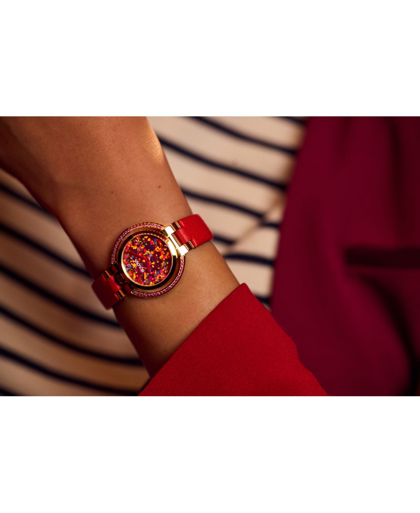 Женские часы Bulova Classic Rubaiyat Red Leather Strap Watch 30.5mm — фото 4