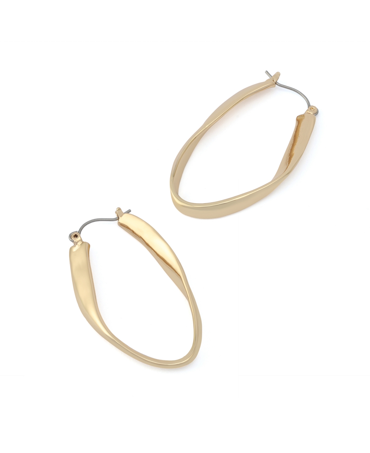 Steve Madden Sculpted Oval Hoop Earrings
