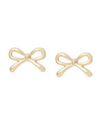 Gold Bow Stud Earrings