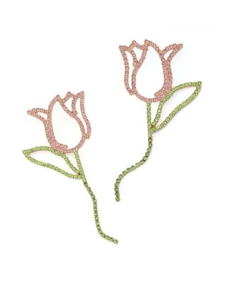 Faux Stone Spring Chick Tulip Statement Earrings