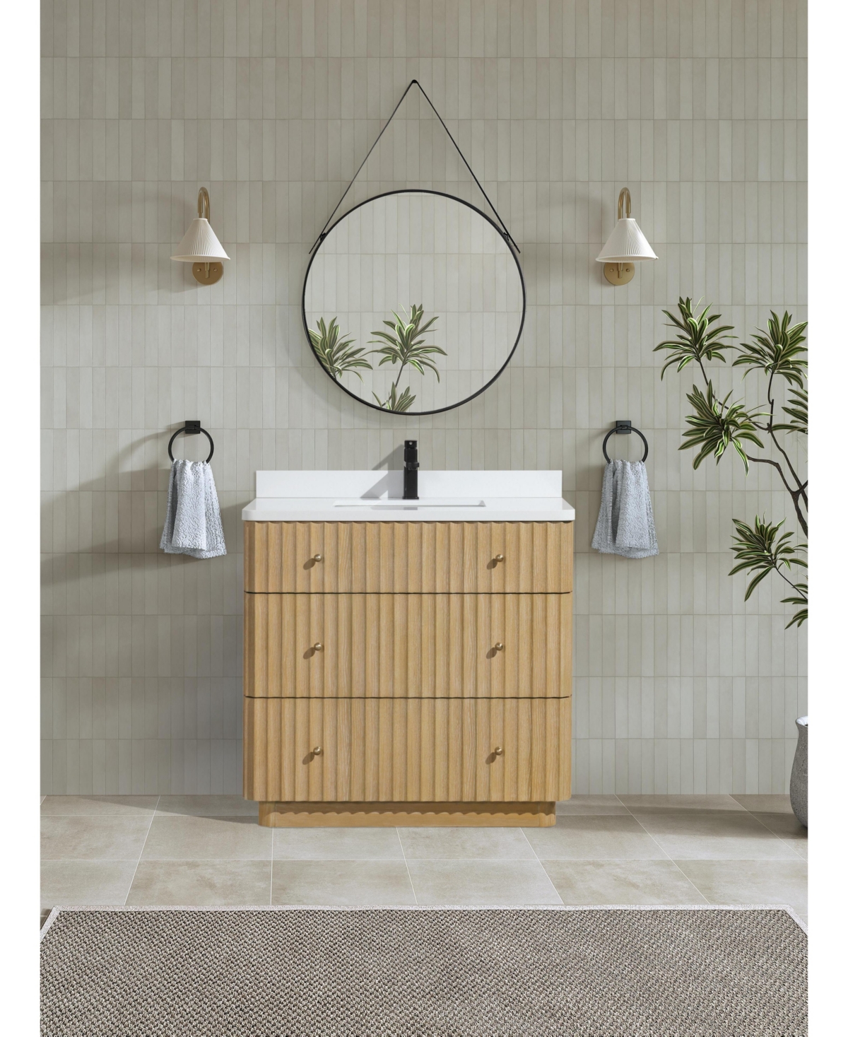 Ari Bath, La Jolla 36", Freestanding, Oak Finish