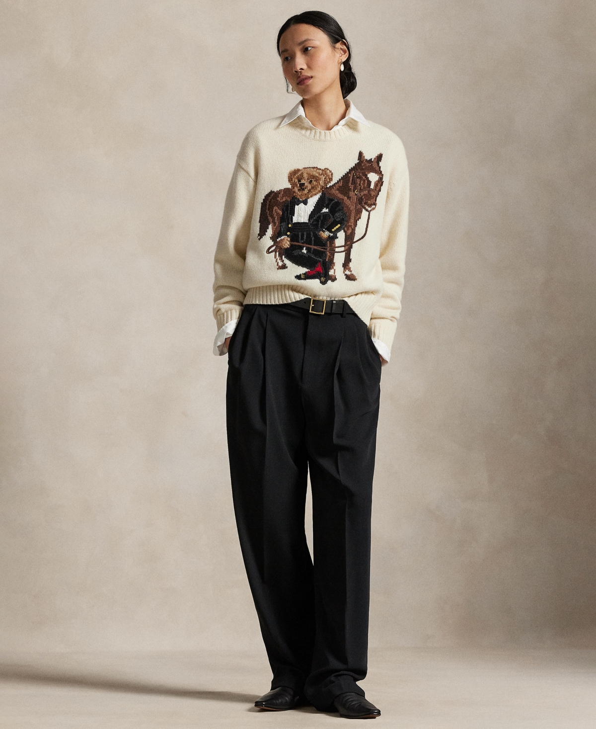 Polo Ralph Lauren Women's Bear Horse Crewneck Sweater