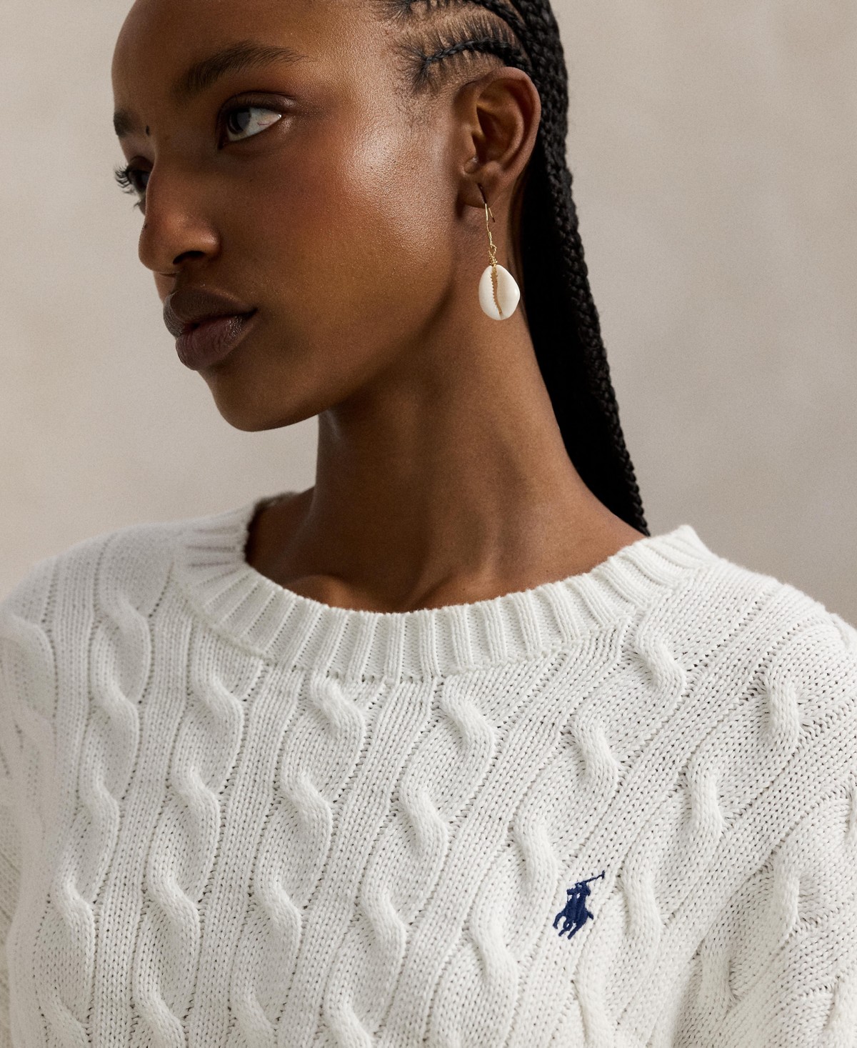 Женские Polo Ralph Lauren Women's Cable-Knit Cotton Crewneck Sweater — фото 4