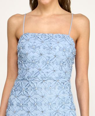 Juniors' Spaghetti Strap Square Neck Dress