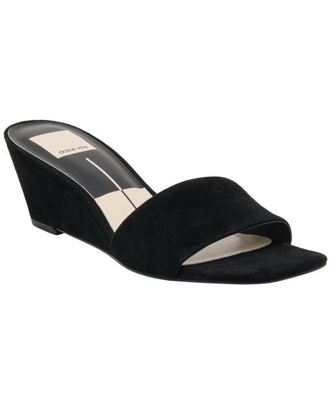 Женские сандалии Dolce Vita Qaily Slip-On Dressy Wedge, цвет: Оникс замшевый