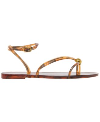 Women's Kenley Vinyl Strappy Jewelry Stud Flat Sandals