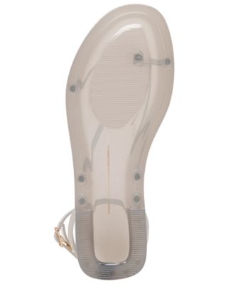 Women's Kenley Vinyl Strappy Jewelry Stud Flat Sandals