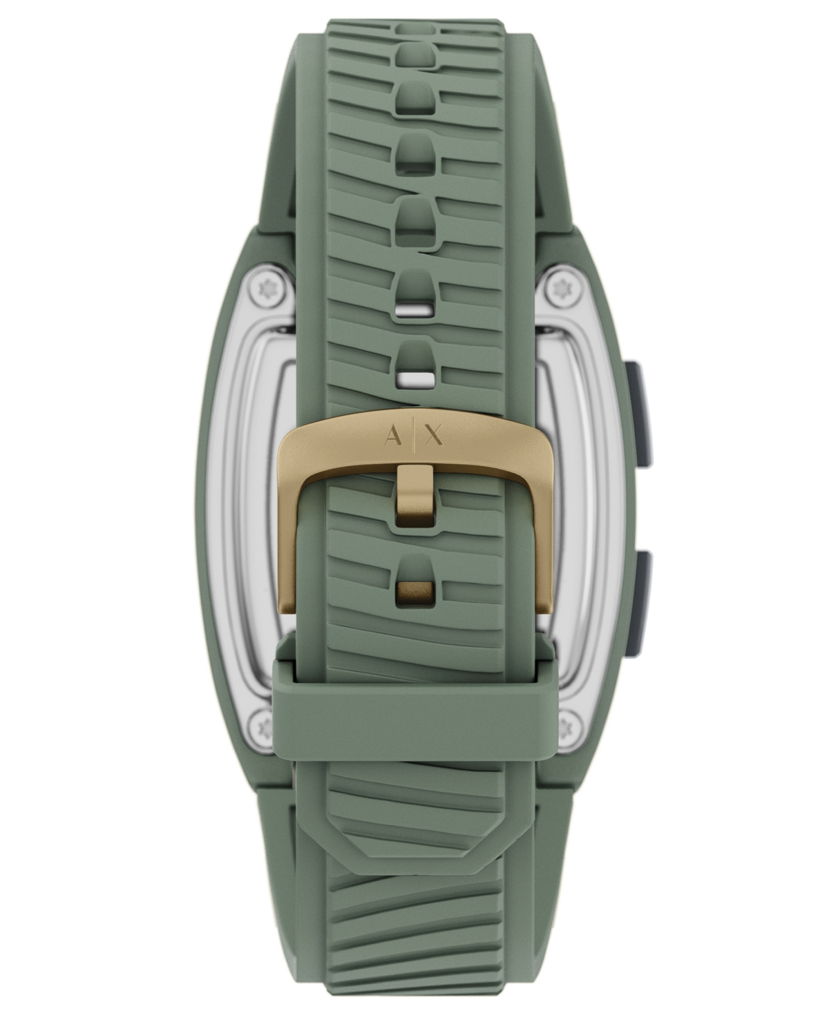 Armani Exchange Men's Lcd Green Silicone Watch, 42mm