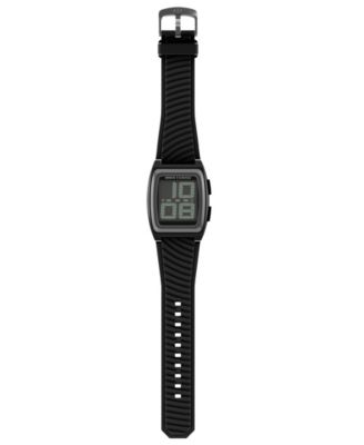 Armani Exchange Men's LCD Black Silicone Watch, 42mm