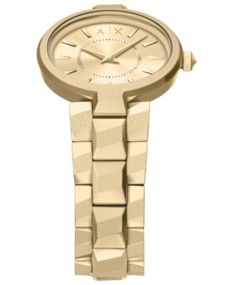 Armani Exchange Women's Quartz Two-Hand Gold Stainless Steel Watch, 34mm