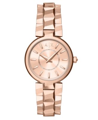 Armani Exchange Women's Quartz Two-Hand Rose Gold Stainless Steel Watch, 34mm