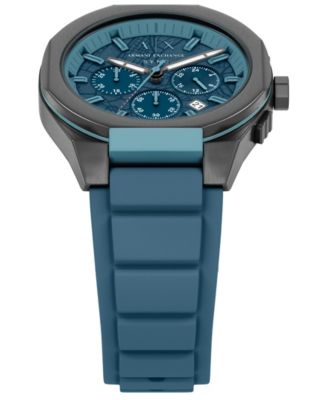 Armani Exchange Men's Sync Quartz Chronograph Blue Silicone Watch, 44mm