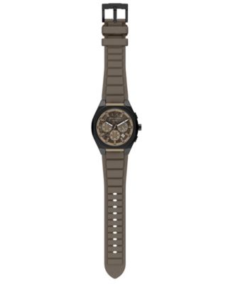 Armani Exchange Men's Sync Quartz Chronograph Brown Silicone Watch, 44mm