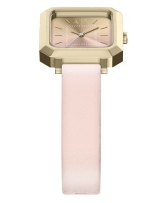 Armani Exchange Women's Quartz Three-Hand Pink Leather Watch, 27mm