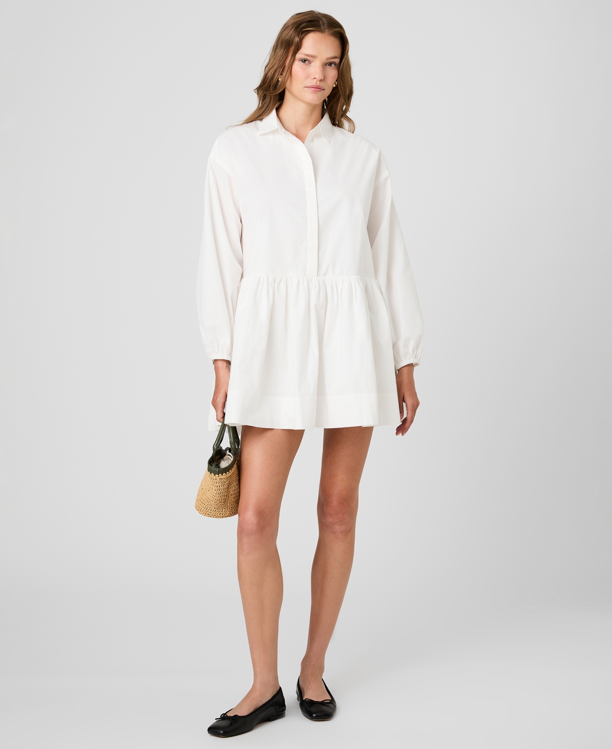 French Connection Women's Long-Sleeve Flare Mini Dress