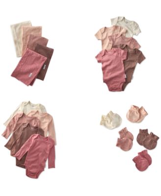 Baby Girls' Ashley Ruffle Shoulder Long-Sleeve Organic Cotton Bodysuits 5-Pack