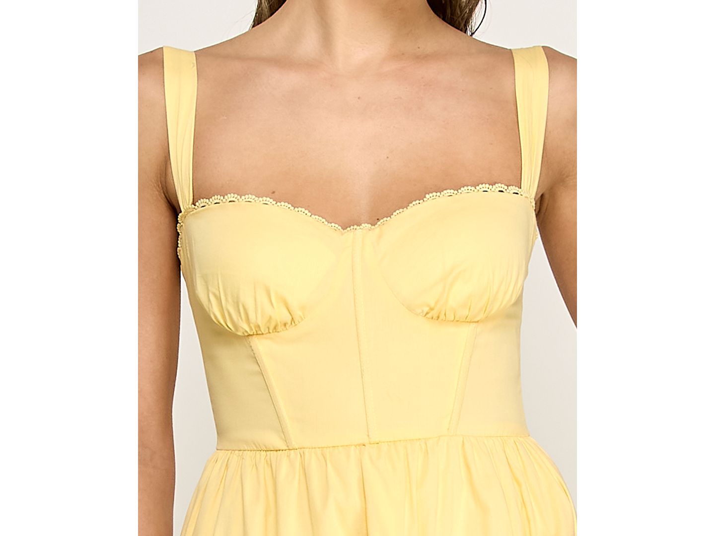 Женское платье Alex & Sophia Juniors' Sweetheart Neck Tiered Poplin Midi, цвет: Сливочный жёлтый — фото 3