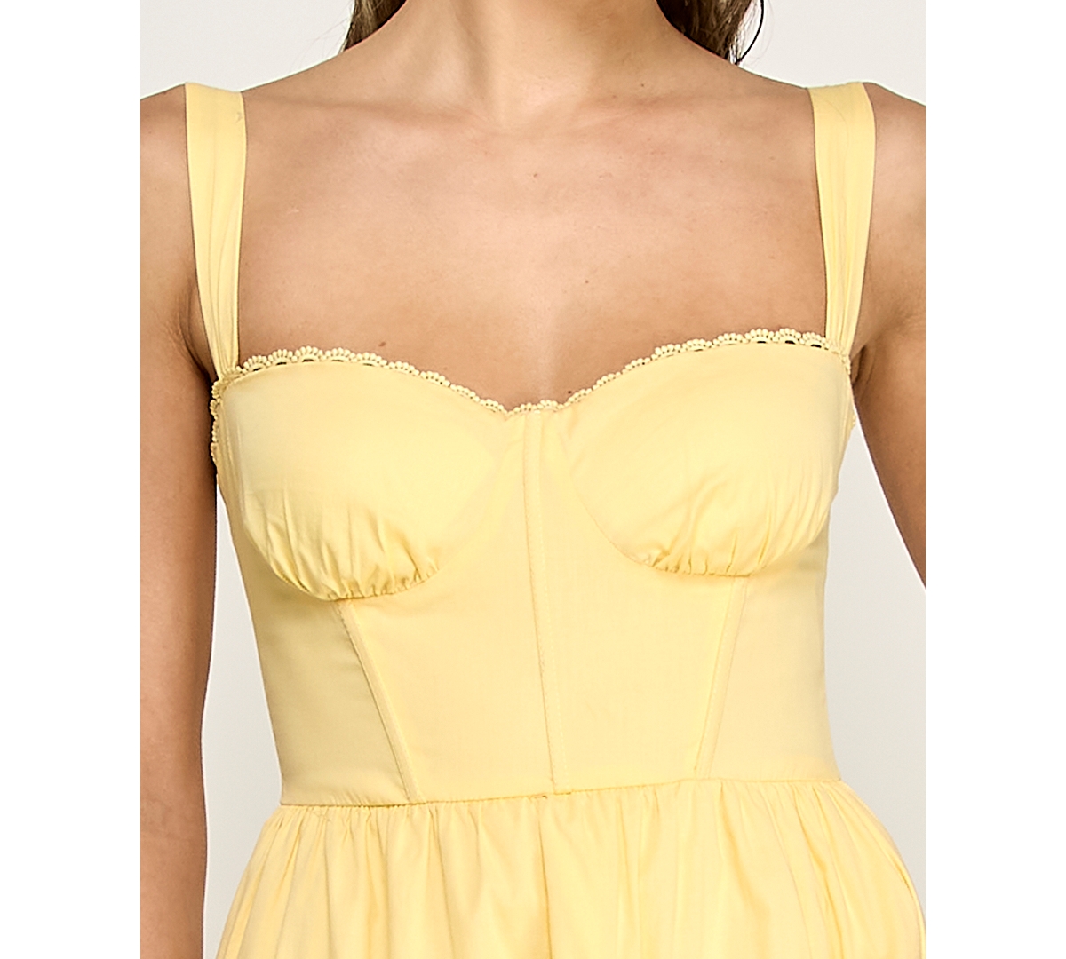 Alex & Sophia Juniors' Sweetheart Neck Tiered Poplin Midi Dress