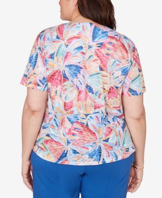 Plus Size The Royal Treatment Butterfly Wing Tie Front Top