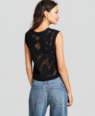 Women's Placed Crocheted Tank Top