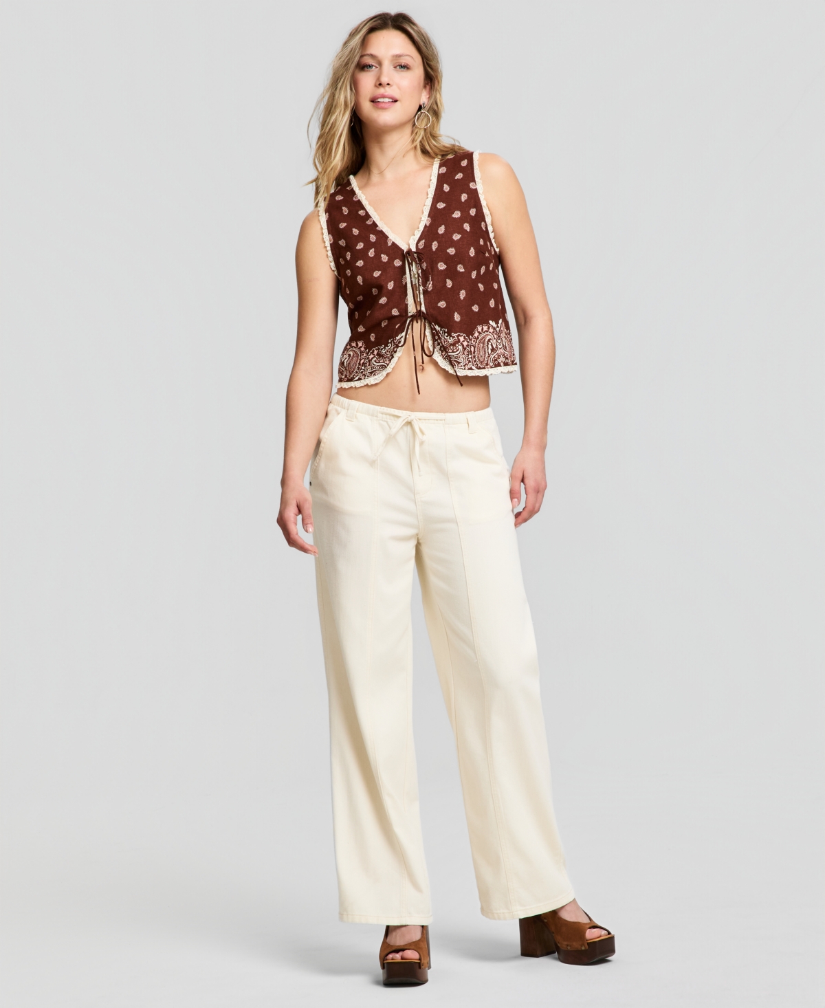 And Now This Women's Bandana Tie-Front Vest, Macy's Exclusive