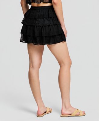 Women's Chiffon Lace Mini Skirt