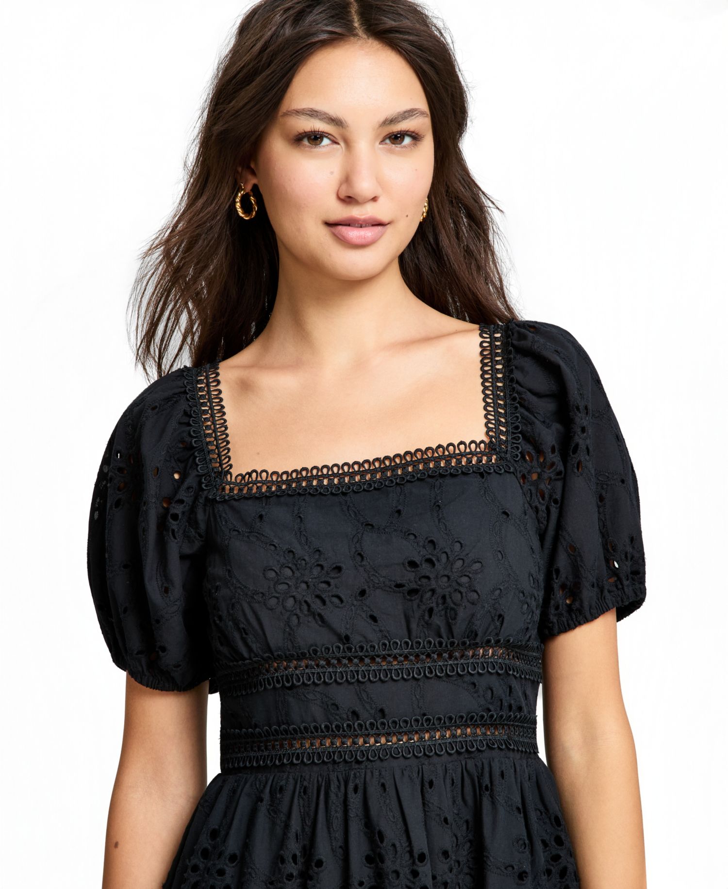 Women's Eyelet Cotton Maxi Dress