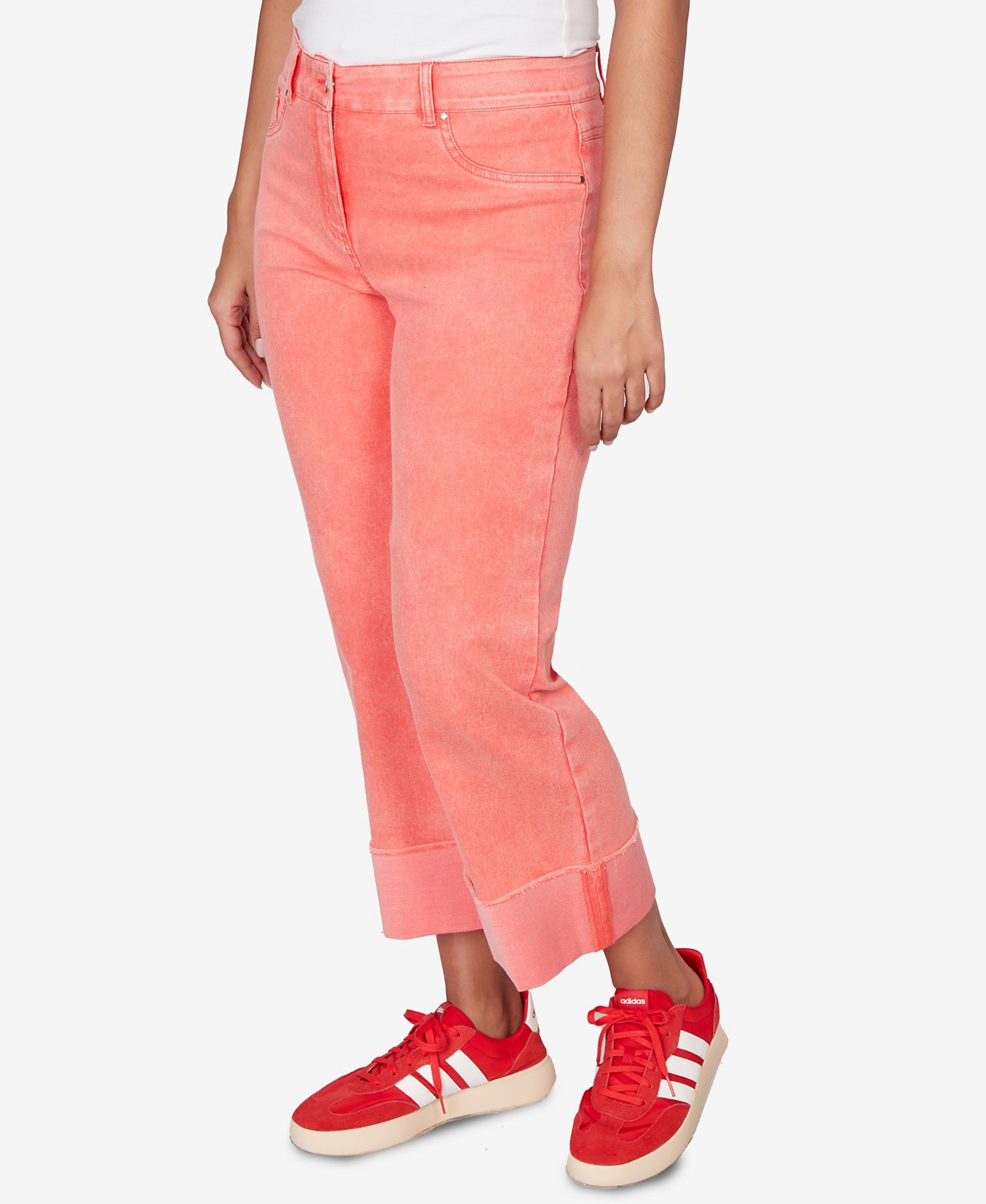 Petite Sunwashed Cuffed Colored Ankle Jeans