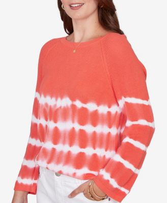Petite Tie Dye Cotton Raglan Sweater