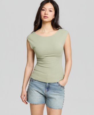 Women's Scoop Back Cotton Knit Top
