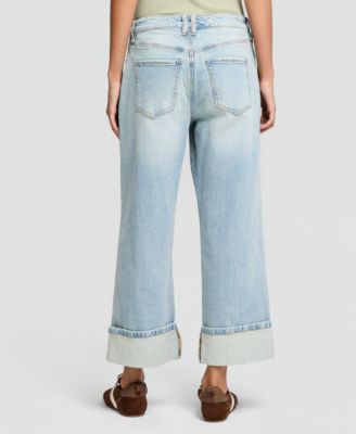 Women's Seamed Cuff Wide-Leg Jeans