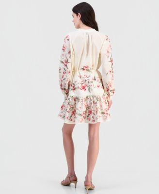 Women's Cotton Placed-Print Mini Dress