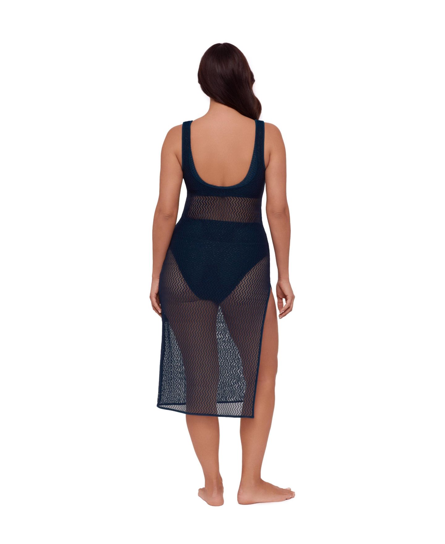 Женское платье S3 Apparel Front Slit Crochet Swimsuit Coverup, цвет: Сумеречный синий — фото 3