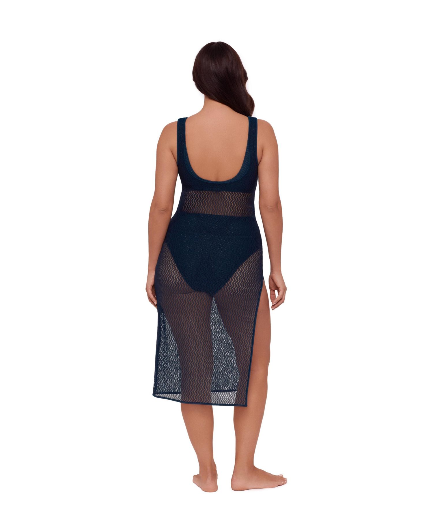 Women's S3 Front Slit Crochet Swimsuit Coverup Dress