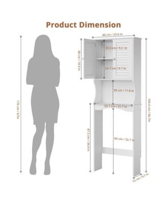 66.7" h Bathroom Organizer with Anti-Tip Device, Ventilated Louvered Doors, for Bathroom