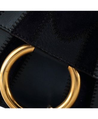 Small Faye Patchwork Shoulder Bag Suede