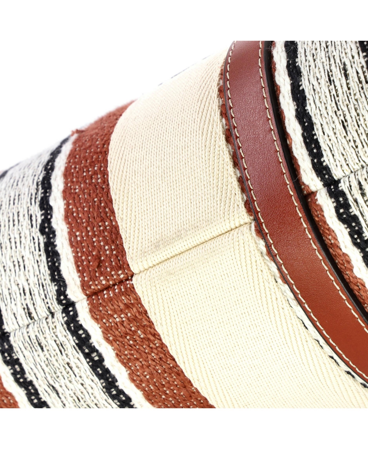 Pre-Owned Chloe Large Woody Tote Striped Linen