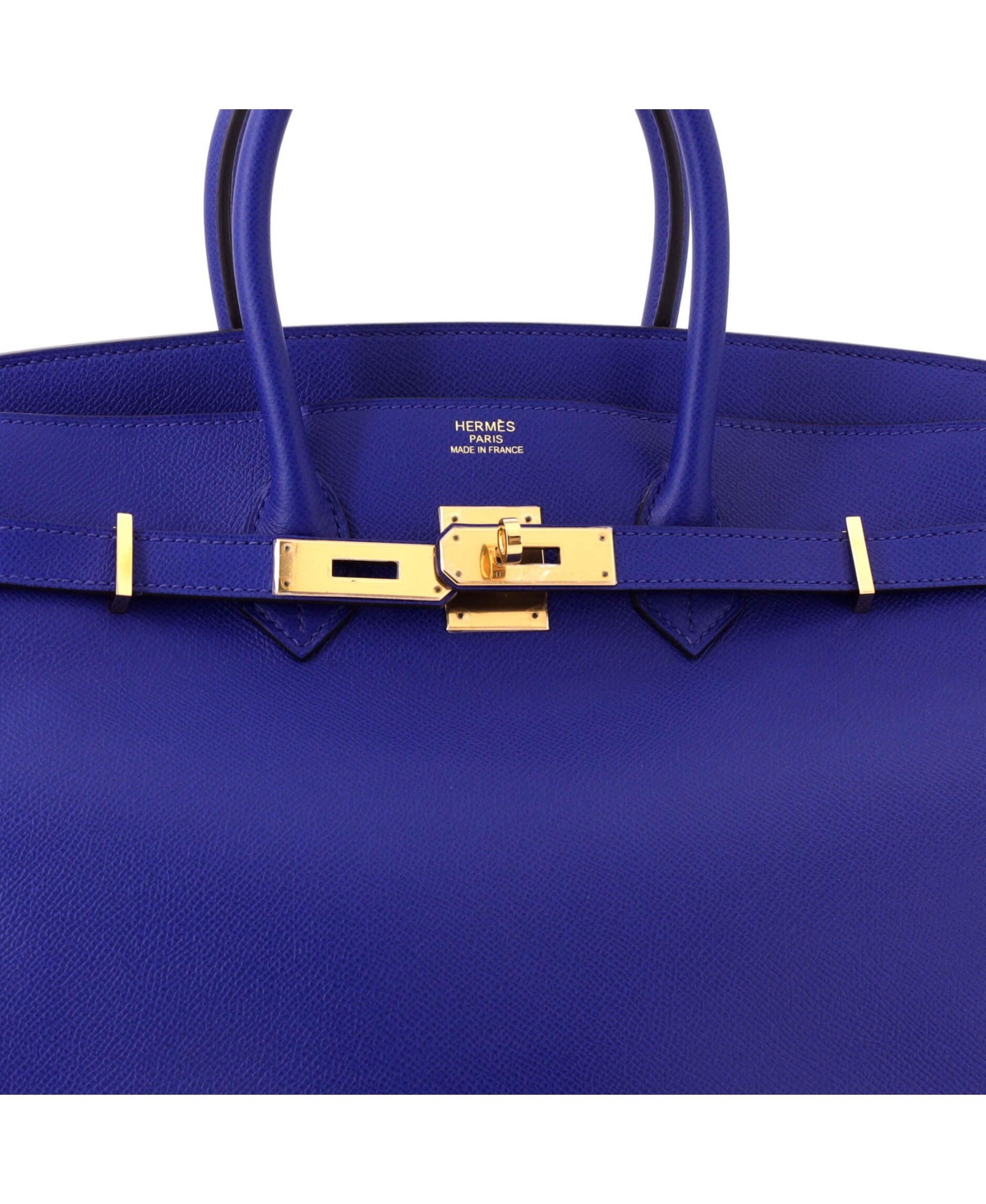 Pre-Owned HERMES Birkin 35 Handbag Blue Epsom with Gold Hardware