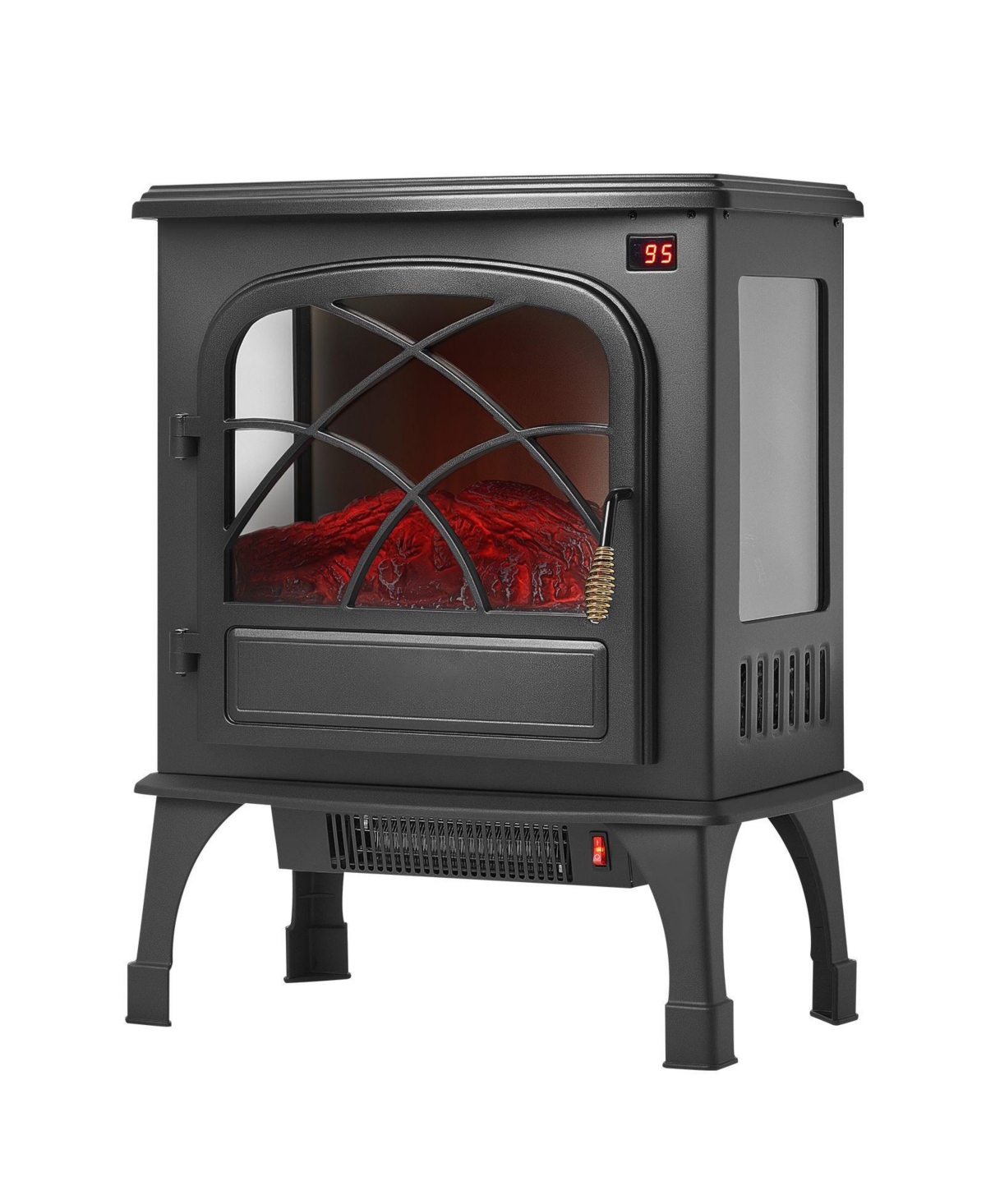 SUGIFT25.5" Freestanding Electric Fireplace Stove Heater 1500W with Remote