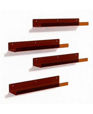 4 Pack Acrylic Wall Shelves - Space Saving, Durable, Easy Install