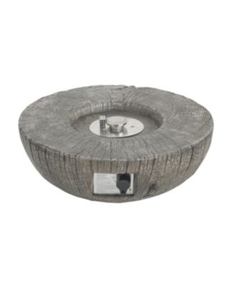 30000 BTU Patio MGO Propane Fire Pit Light Grey Round Design Adjustable Flame No Assembly Required