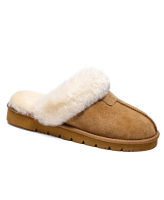 Women's Shearling and Suede Clog Slippers Spring