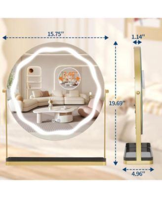 LED Vanity Mirror with Touch Control, Desktop Makeup Mirror for Bedroom or Bathroom